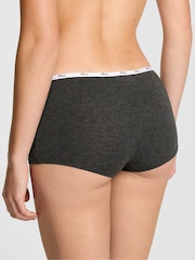 Victoria's Secret PINK Charcoal Heather Grey Short Cotton Mini Logo Knickers - Image 2 of 3