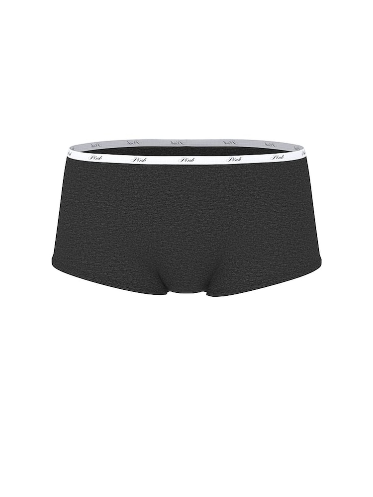 Victoria's Secret PINK Charcoal Heather Grey Short Cotton Mini Logo Knickers - Image 3 of 3 Victoria's Secret PINK Charcoal Heather Grey Short Cotton Mini Logo Knickers - Image 3 of 3