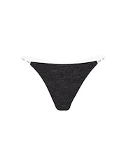 Victoria's Secret PINK Charcoal Heather Grey Thong Cotton Mini Logo Knickers - Image 3 of 3