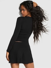 Victoria's Secret PINK Black Satin Skirt - Image 2 of 2