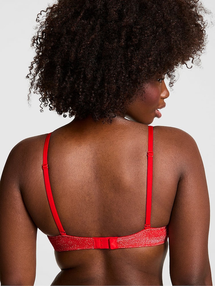 Victoria's Secret PINK Bright Vermillion Red Shine Non Wired Push Up Bra - Image 2 of 2 Victoria's Secret PINK Bright Vermillion Red Shine Non Wired Push Up Bra - Image 2 of 2