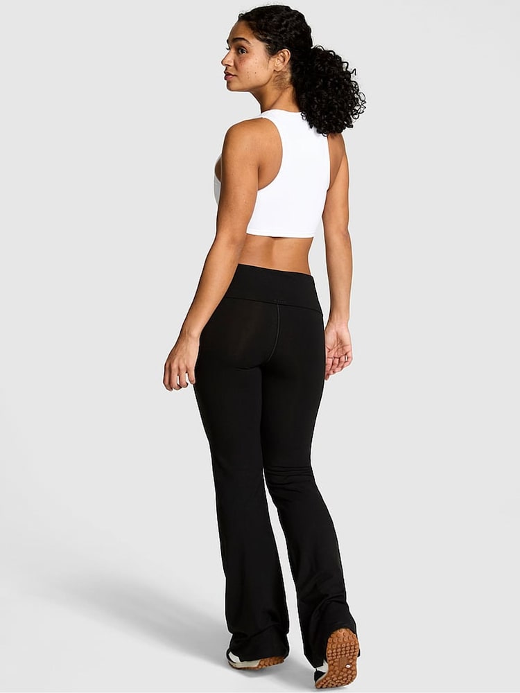 Victoria's Secret PINK Pure Black Foldover Flares Leggings - Image 2 of 2