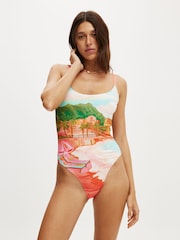 Cotton On Thin Strap Bajo Scoop Cheeky Swimsuit - Imagen 2 de 4