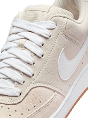 Nike Brown/White Court Vision Low Fat Laced Trainers - Image 10 of 11