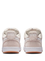 Nike Brown/White Court Vision Low Fat Laced Trainers - Image 7 of 11