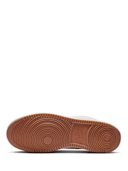 Nike Brown/White Court Vision Low Fat Laced Trainers - Image 9 of 11