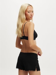 Cotton On Black Waffle Lace Boyshorts Pyjamas - Image 2 of 5