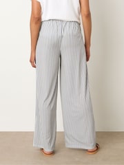 M&Co Blue Stripe Wide Leg Trousers - Image 3 of 5