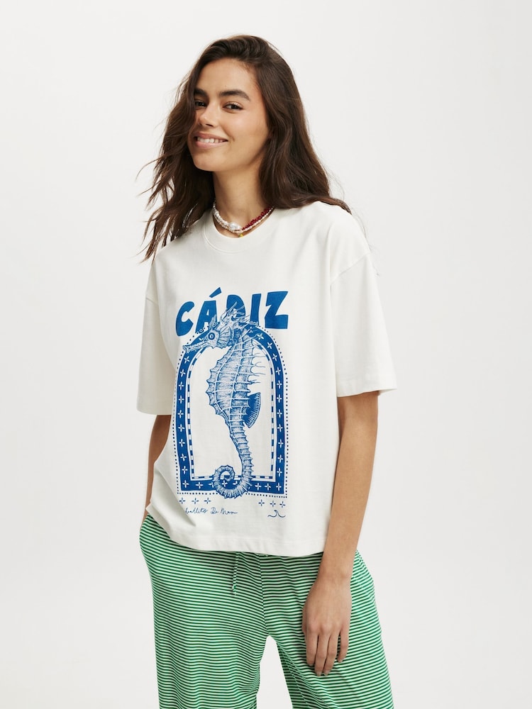 Blanco crudo - Cotton On Boxy Graphic Print T-Shirt - Imagen 1 de 4