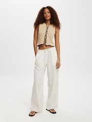 Natural - Cotton On Haven Wide Leg Trousers - Imagen 3 de 5