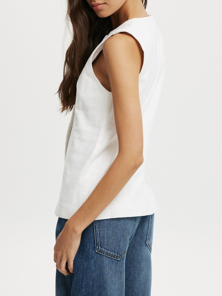 Blanco - Cotton On Sienna Linen Cotton Waistcoat - Imagen 2 de 4