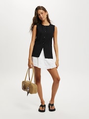 Negro - Cotton On Sienna Linen Cotton Waistcoat - Imagen 4 de 4