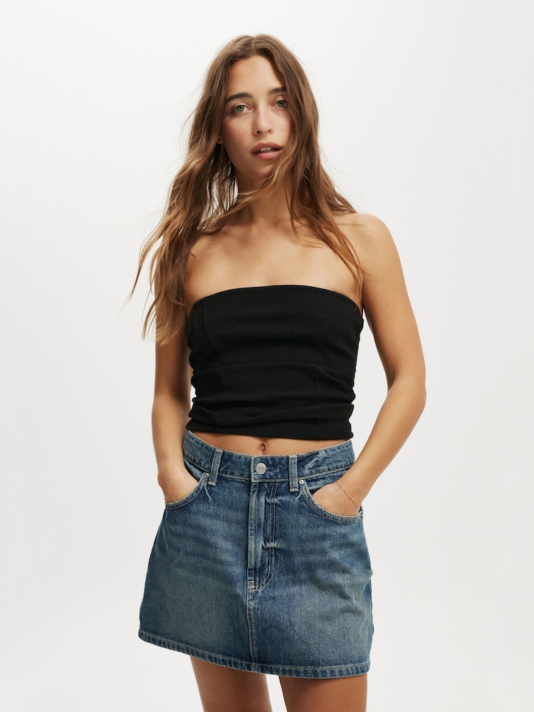 Cotton On Blue Original Denim Mini Skirt - Image 1 of 6 Cotton On Blue Original Denim Mini Skirt - Image 1 of 6
