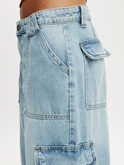 Cotton On Blue Relaxed Cargo Jeans - Image 5 of 6