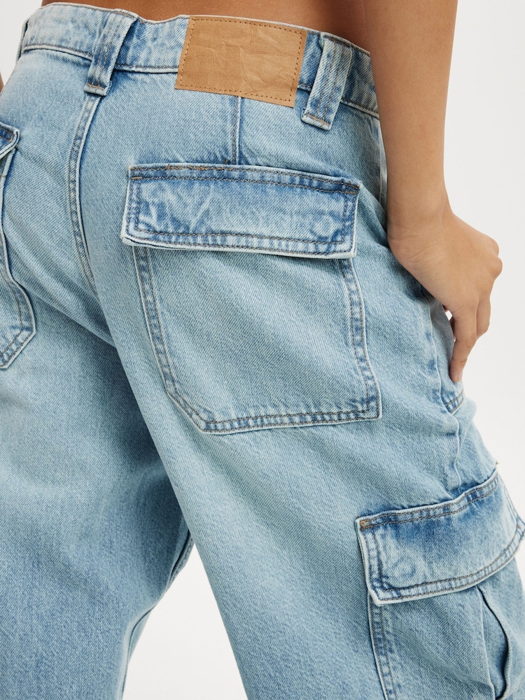 Cotton On Blue Relaxed Cargo Jeans - Image 6 of 6 Cotton On Blue Relaxed Cargo Jeans - Image 6 of 6