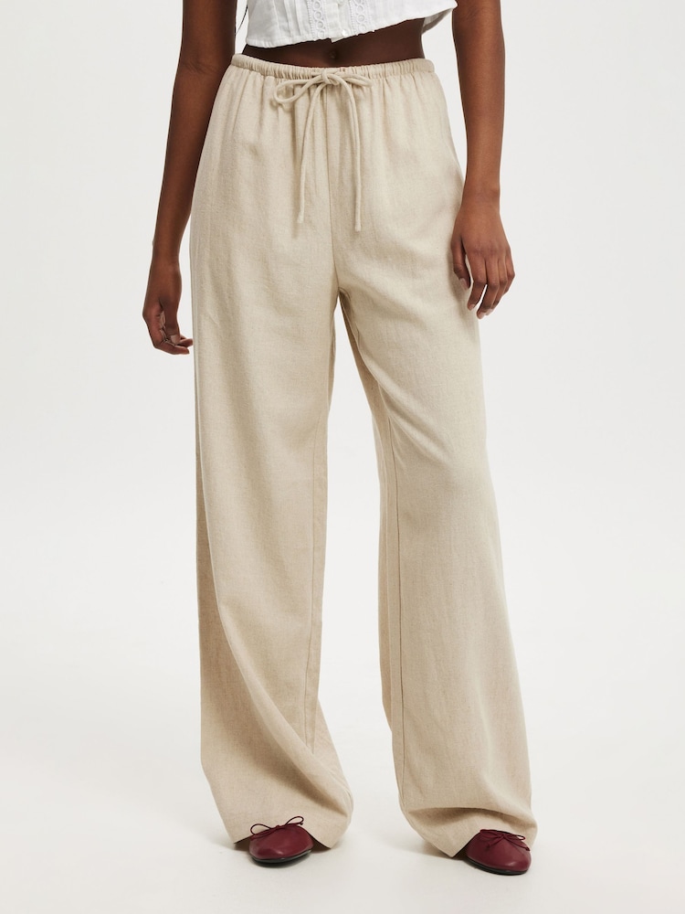 Natural - Cotton On Haven Wide Leg Trousers - Imagen 1 de 5