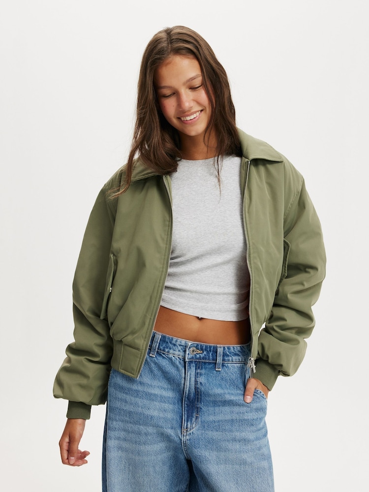 Cotton On Green Toby Bomber Jacket - Image 1 of 5