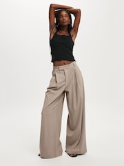 Cotton On Natural Izzy Pleated Trousers - Image 1 of 5