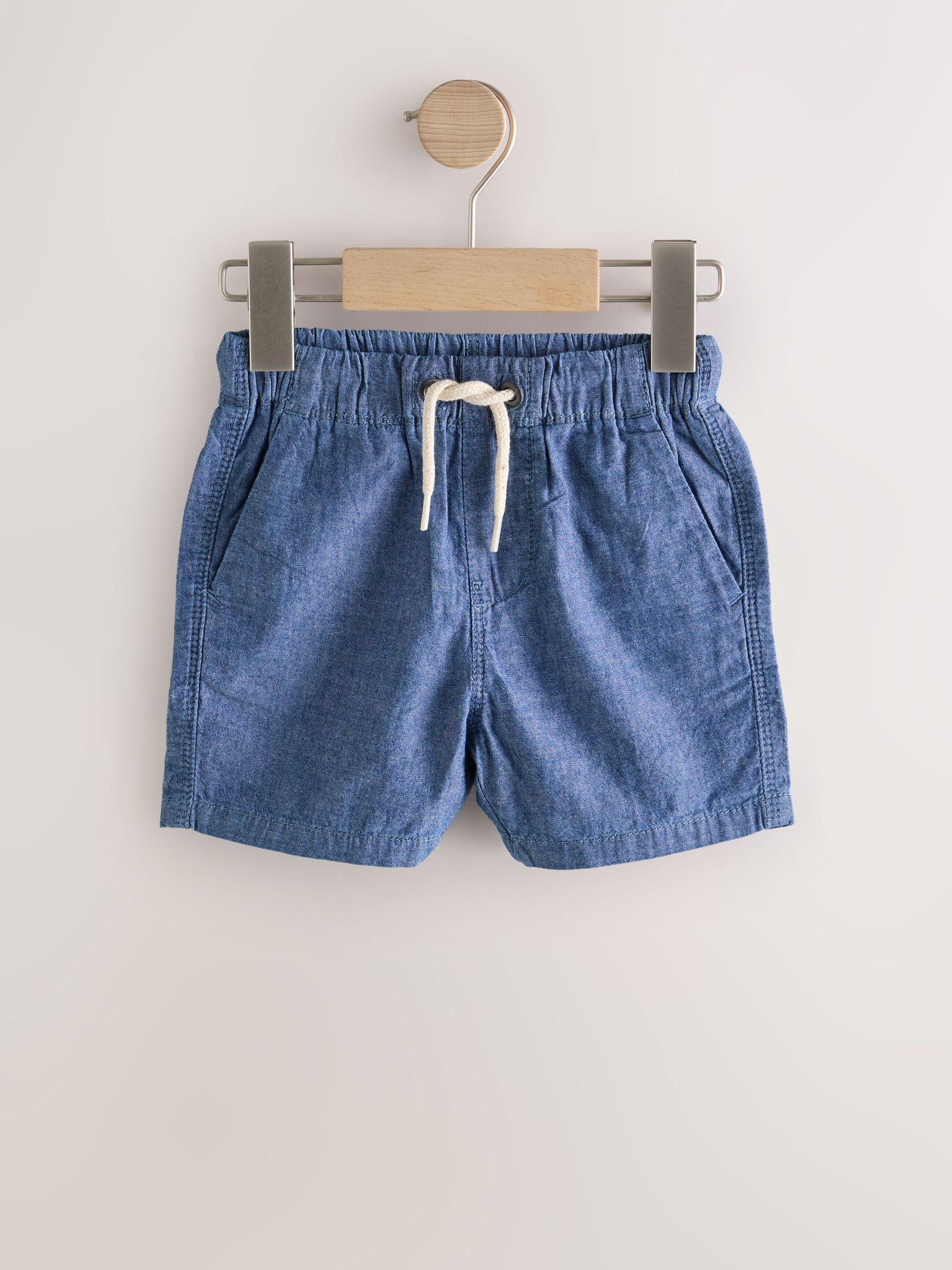 Buy Navy/Stone/Chambray Blue Pull On Shorts 3 Pack (3mths-7yrs