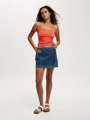 Azul de Chrome - Cotton On Wrapped Denim Mini Skirt - Imagen 3 de 5