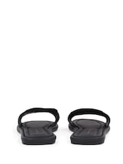 Tommy Hilfiger Black Leather Slip On Slippers - Image 4 of 5