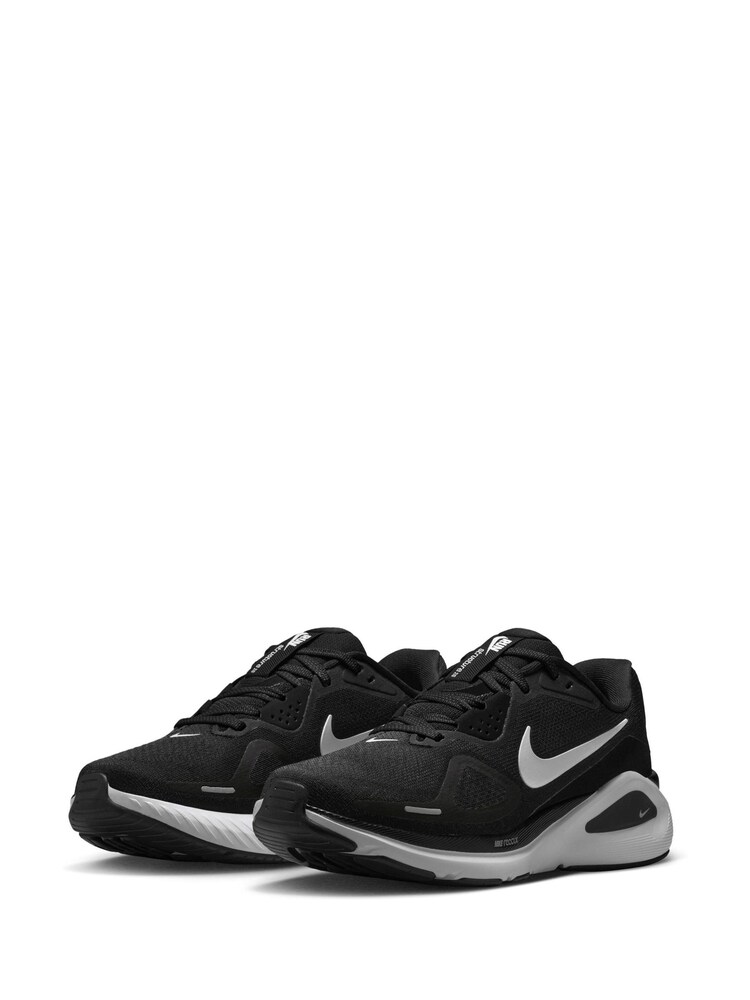Nike Black Grey Structure 26 Road Running Trainers - Image 2 of 11