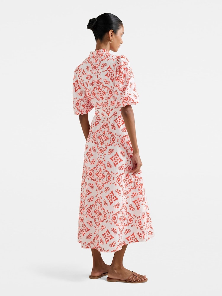Forever New Red Petite Rhiannon Embroidered Midi Dress - Image 2 of 4