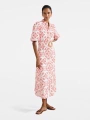 Forever New Red Petite Rhiannon Embroidered Midi Dress - Image 3 of 4