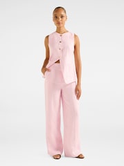 Forever New Pink Pure Linen Cynthia Wide Leg Joggers - Image 5 of 5