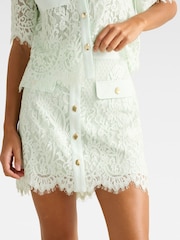 Forever New Green Lola Button Lace Mini Skirt - Image 3 of 5
