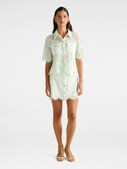 Forever New Green Lola Button Lace Mini Skirt - Image 5 of 5