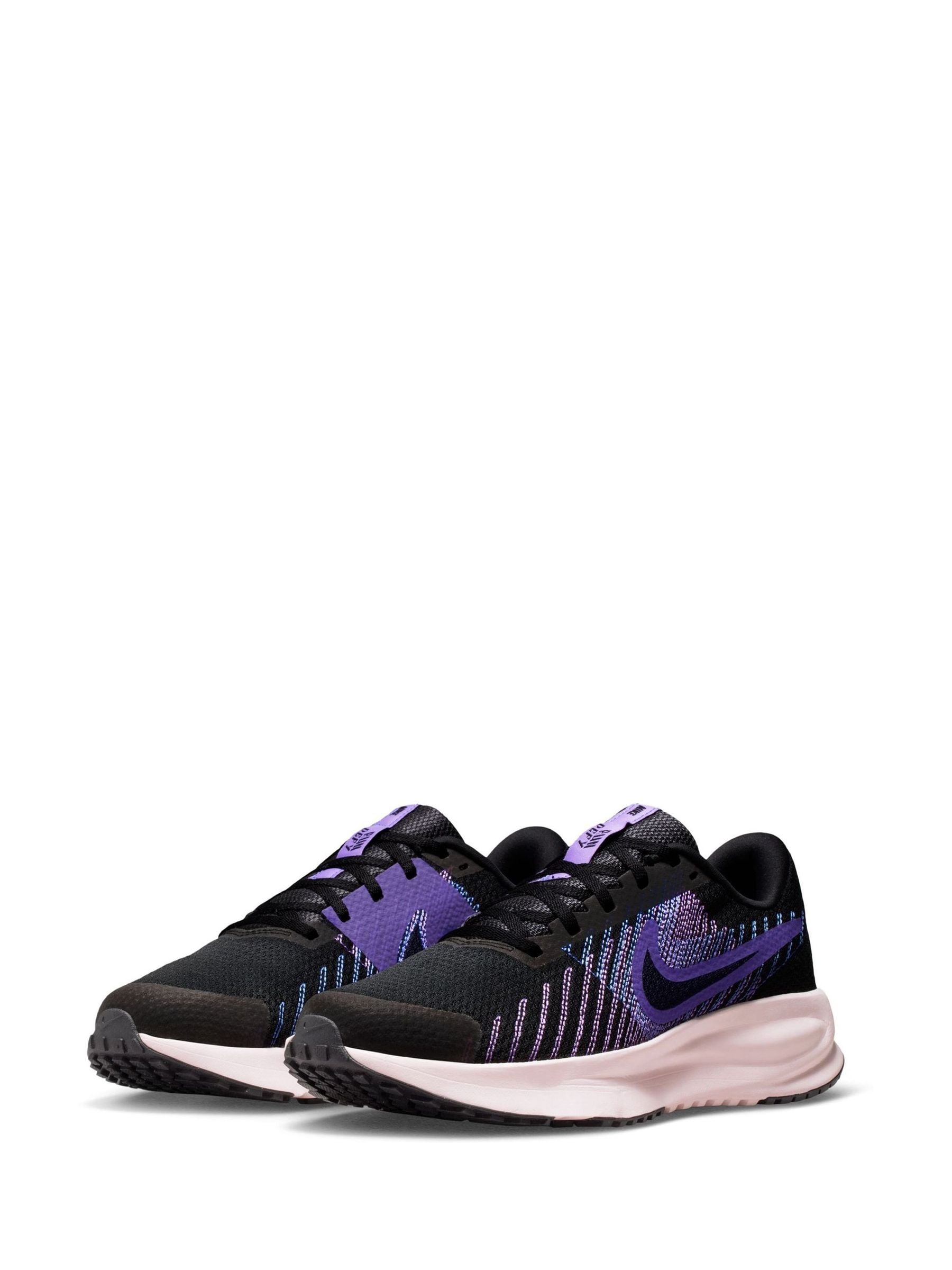 nike black purple trainers
