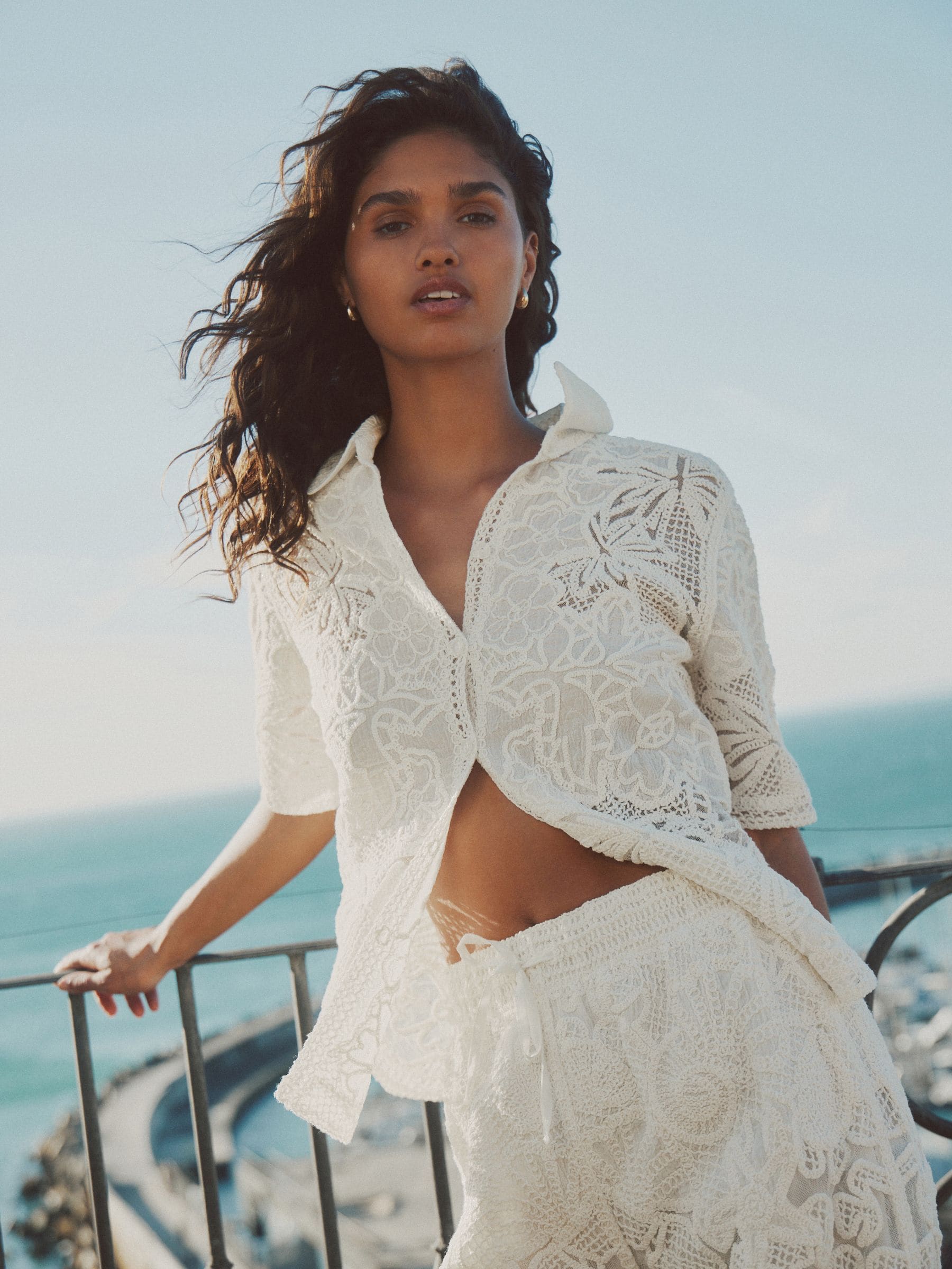 Buy Ecru Crochet Short Sleeve Shirt from Next USA