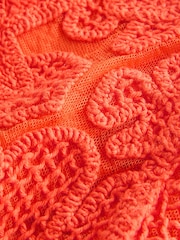 Orange Crochet Tie Waist Shorts - Image 8 of 8