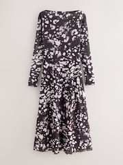 Nothing Ordinary Chocolate Brown Slash Neck Long Sleeve Midi Dress - Image 6 of 9