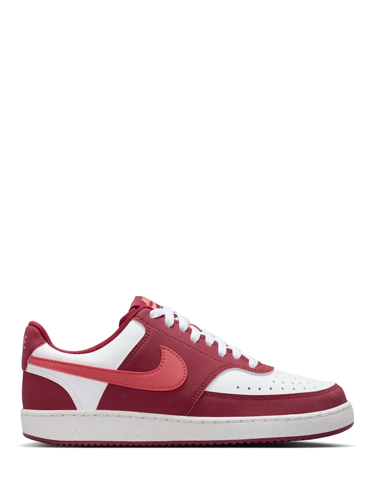 Nike Red Court Vision Low Trainers - Image 1 of 11