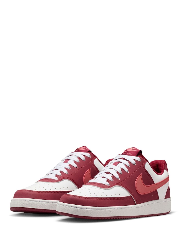 Nike Red Court Vision Low Trainers - Image 2 of 11
