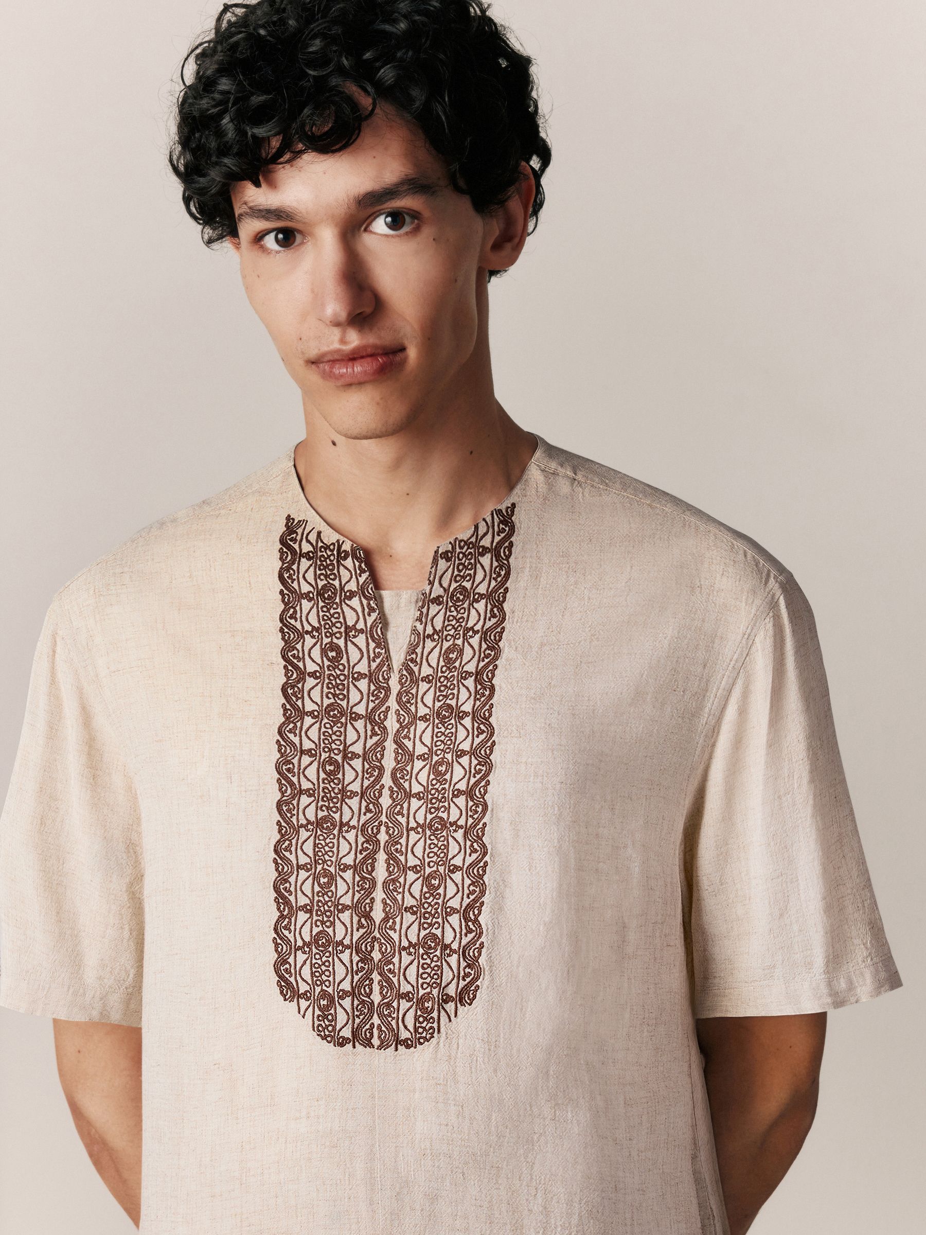 Buy Neutral Thobe Linen Shirt from Next USA