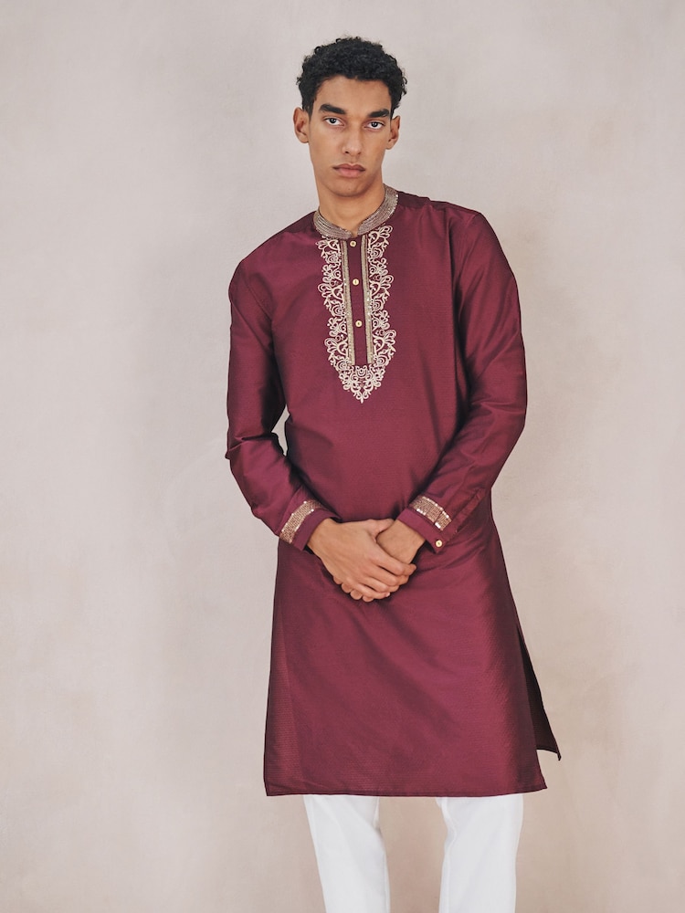 Plum Purple Kurta Shirt - Image 1 of 10