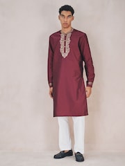 Plum Purple Kurta Shirt - Image 3 of 10