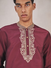 Plum Purple Kurta Shirt - Image 5 of 10