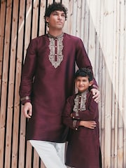 Plum Purple Kurta Shirt - Image 7 of 10