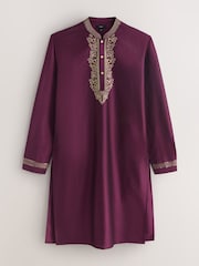 Plum Purple Kurta Shirt - Image 8 of 10