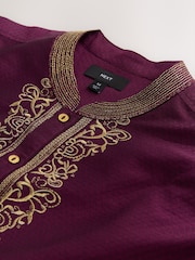 Plum Purple Kurta Shirt - Image 9 of 10