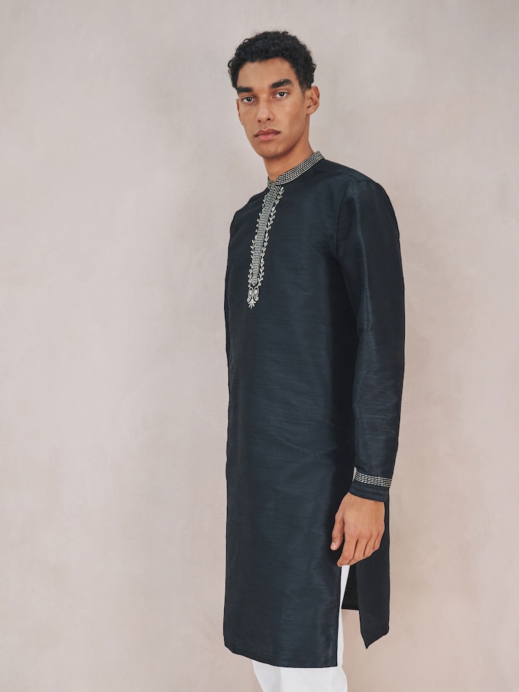 Black Kurta Shirt - Image 1 of 8
