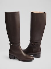 LK Bennett Brown Bena Espresso Casual Riding Boots - Image 3 of 4