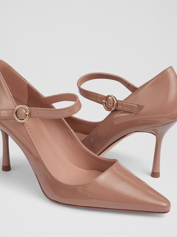 LK Bennett Natural Camille Patent Mary Jane Courts - Image 2 of 2