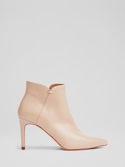 LK Bennett Natural Corinne Leather Ankle Boots - Image 1 of 4