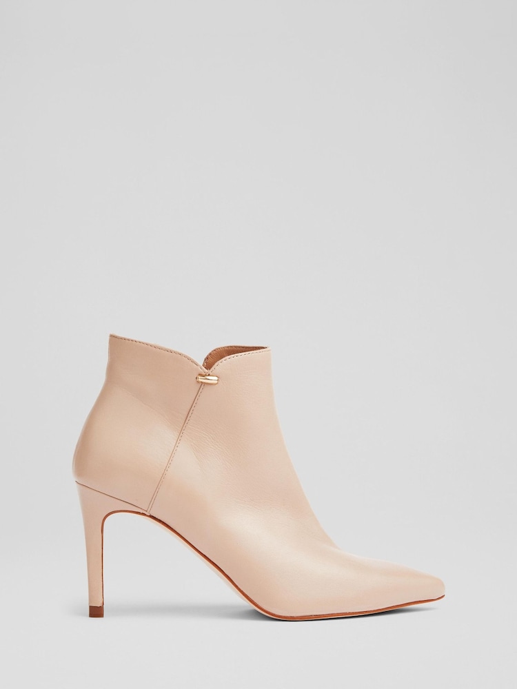 LK Bennett Natural Corinne Leather Ankle Boots - Image 1 of 4