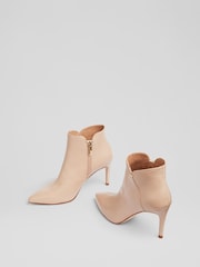 LK Bennett Natural Corinne Leather Ankle Boots - Image 3 of 4